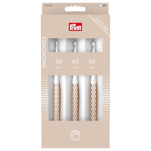 Prym 218595 Wollhäkelnadel-Set prym.ergonomics taupe 3/4/5 mm
