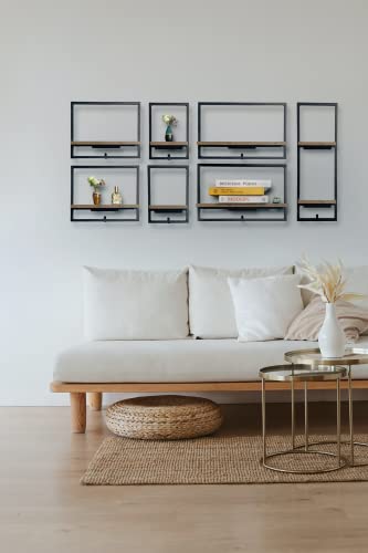 Cocoyard Modern Farmhouse Floating Shelf, Set Of 2. Design You Home With These Modular Wall Shelf Set. Perfect For Livingroom Bedroom Bathroom. Great Gift Ideas (Black, 8.1" W X 4.9" D X 23.6" H) #TOP5