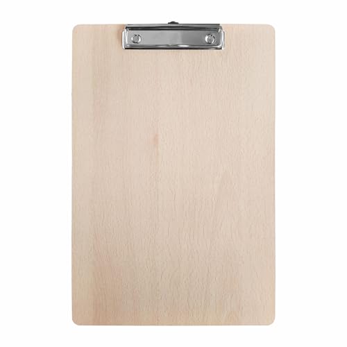 Image of Anupam Duo Exam Board, 6 mm thickn Wooden Clipboards Hardboard with Low Profile Clip, Standard A4 Letter Size Wood Clip Boards for Office, School, Classroom Supplies (36x24cm, Wood Beige)