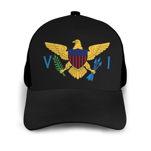 Flag of The United States Virgin Bonnets Curved Brim Mesh Baseball Cap Casual Sun Hat Unisex3