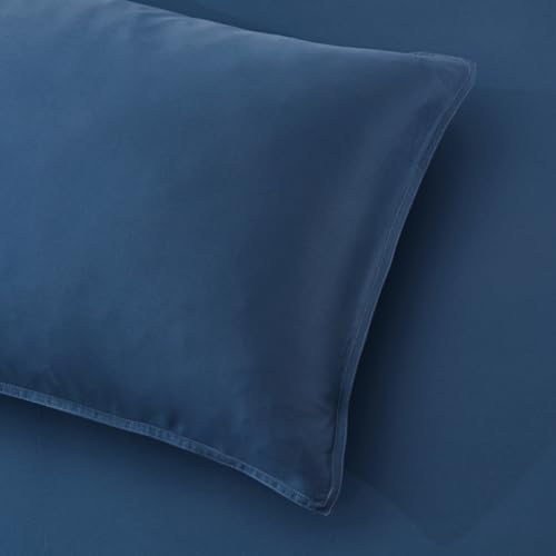 Image of Luxury Bamboo Market | King Envelope Pillowcase Set | 100% Viscose Made from Bamboo | Organically Grown | Ultra Soft | Cooling | 2pcs [Midnight Blue]