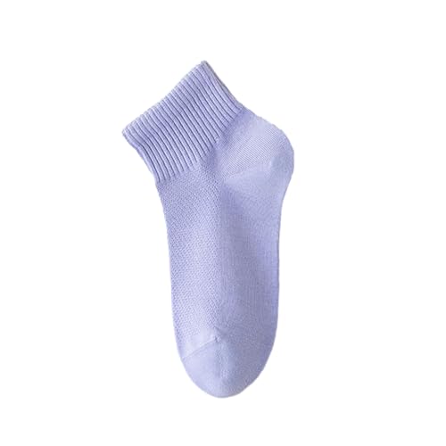 5 pares - Meia feminina esportiva de verão curta, Lavanda, Tamanho Único