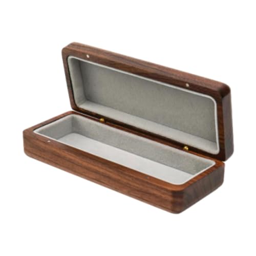 Zialofi Caixa de óculos de Madeira Estojo de Madeira (óculos Não Incluídos) Estojo de óculos Rígido Estojo de Armazenamento de óculos, Marrom Escuro