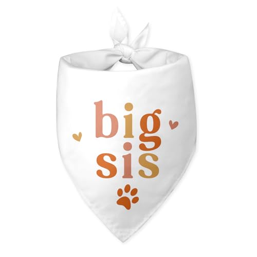 Big Sis Dogs Bandanas Baby Announcement Dogs Bandanas Bsicuvaek White Dog Bandana Pregnancy Announcement Photo Prop Pet Scarf Accessories for Pet Dog Lovers Gifts