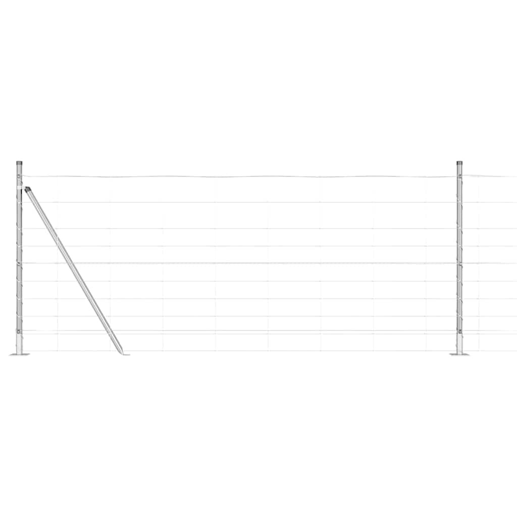 Outdoor Galvanized Steel Fence Post 250x100cm Rectangle Garden Boundary Post Secure Durable Weather Resistant Perimeter for Terrace Garden Fencing