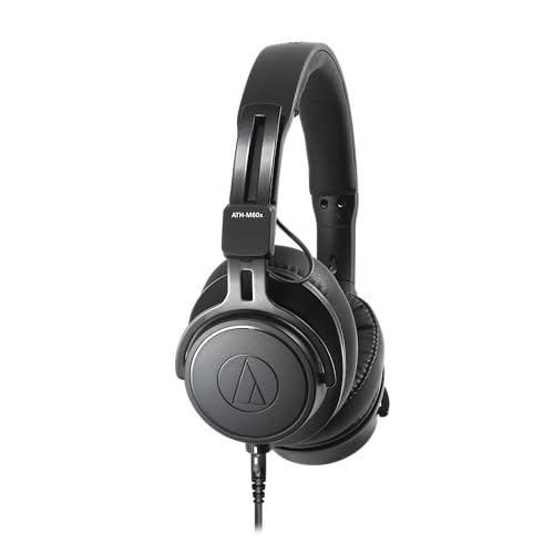 Audio-Technica ATH-M60X On-Ear Closed-Back Dynamic Professional Studio Monitor Headphones Black