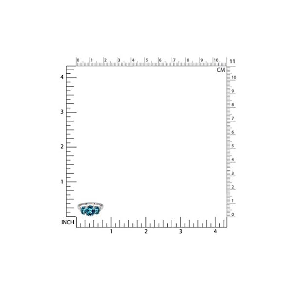 Silvershake 2.6 Carat 3 Stone Genuine Oval Shape London Blue Topaz White Gold Plated 925 Sterling Silver Ring Size 7