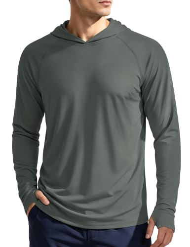 Image of KEFITEVD Men's Sun Hoodie Long Sleeve Fishing UPF 50+ SPF Quick Dry Shirts