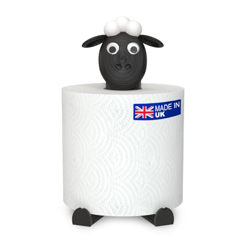 1 Sheep Toilet Roll Holder/Stacker – Free Standing Black Loo Roll Storage – 3D Printed Cute Bathroom Decor – Hilarious Plastic Tissue Paper Holder – Novelty Gift for Home, Kids & Guests (1)