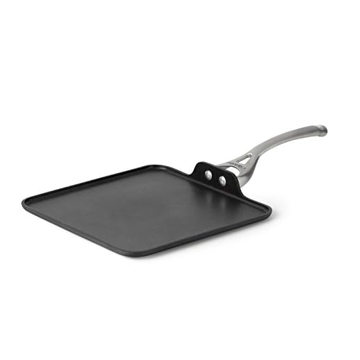 Calphalon Contemporary Hard-Anodized Aluminum Nonstick Cookware, Square Griddle Pan, 11-Inch, Black