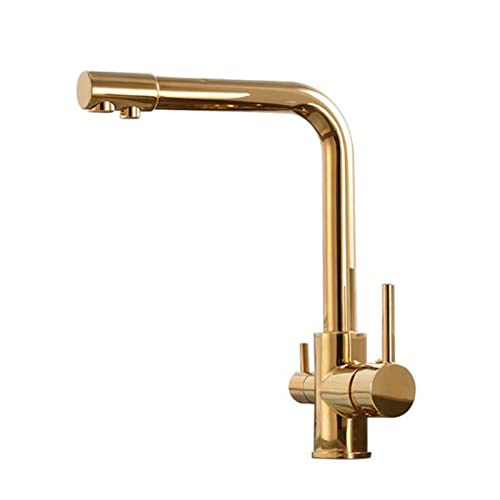 Robinet cuisine 3 voies purificateur eau chaude froide laiton pivotant 360