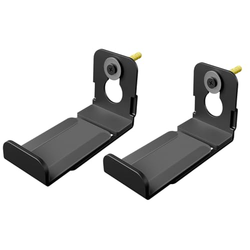 DUZEPA Soporte de pared para barra de sonido debajo del televisor, estante ajustable para altavoz de 86 mm a 147 mm, soporte universal de metal para barra de sonido de Smart TV, color negro