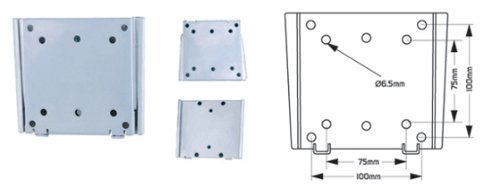 Mount Plus 1059 Monitor TV Wall Mount for 19" to 27" Flat TVs | VESA 75/100 | Quick Release Function | Fixed Mount