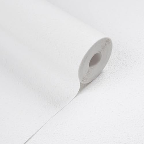 Image of SOPHIE LAURENCE White Textured Paintable Wallpaper – Embossed/Paint-Ready Feature Wall Roll