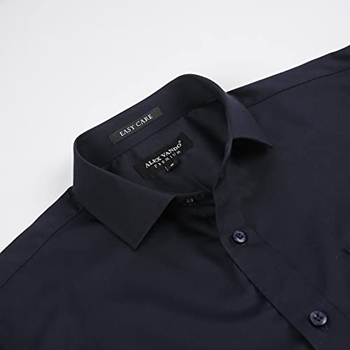 Alex Vando Mens Bamboo Dress Shirts Wrinkle Free Regular Fit Stretch Button Down Shirt