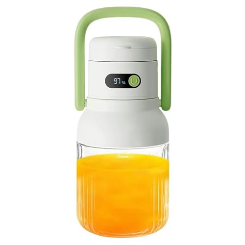 Amhuui Licuadora portátil, Copa exprimidora portátil, Recargable por USB, con Pantalla Digital, Capacidad Grande de 1L y Cuchilla de Acero Inoxidable de 12 Hojas para Batidos y Smoothies, Oficina