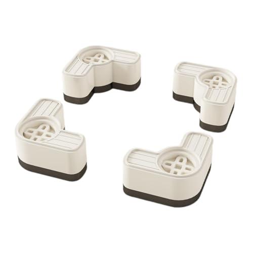 Pitycbo 4 Almohadillas Antivibración para Lavadora, Evitan Que Se Muevan, Cómodas Alfombrillas Antivibración para Lavadora Y Secadora, Almohadilla de Soporte, Blanco