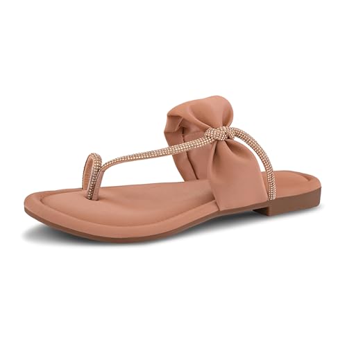 Image of Centrino Women's Slide Sandals | Stylish Slip-On for Ladies | T-Strap Cushioned Footbed for Comfort | Elegant & Trendy Braided Strap Flip Flops | Lightweight Casual Summer Slides (9311)