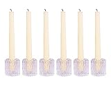 Dounx Candle Holders Set of 6, Round Candlesticks for 7/8" Taper Candles, Bling Diamonds Accent, Ver