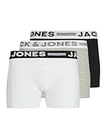 JACK & JONES Junior Jungen Sense Trunks 3-pack Noos Jr Shorts, Grau, 176 EU