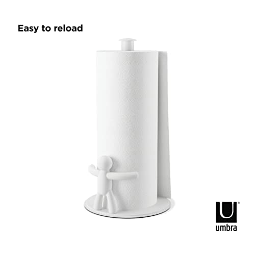 Umbra - Buddy, portarollos de toallas de papel para mostrador de cocina, Blanco