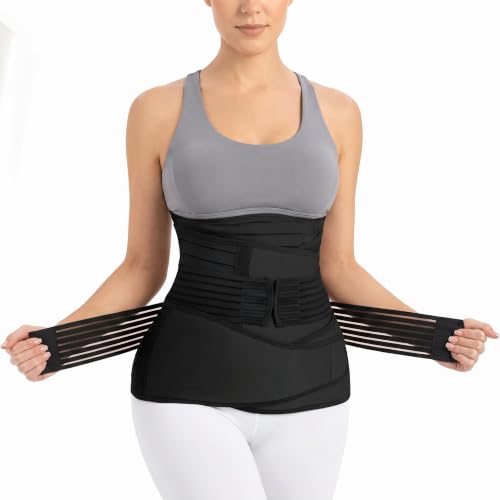 Image of Somaka 3-in-1 Postpartum Belt After Delivery for Women - Post Pregnancy & C-Section Abdominal, Waist & Pelvis Support Belt, Adjustable Belly Wrap for Postpartum Recovery (Black, Free Size)