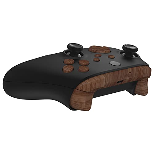 Image of eXtremeRate Replacement Buttons for Xbox Series X & S Controller, Wood Grain Custom Accessories Repair Kit Bumpers Trigers Dpad ABXY Start Back Sync Share Keys Parts for Xbox Core Wireless Controller