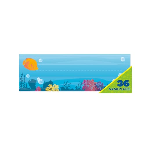 Placas de identificación Eureka Seas The Day multicolor para escritorios, 36 uds 4