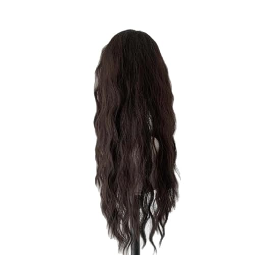 Perruque longue avec frange pour masquer la perte de cheveux noire - 3