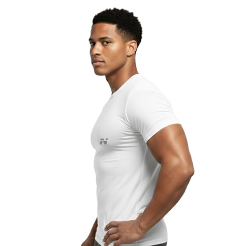 Image of NINQ Full Sleeve Compression, Workout, Round Neck, Down Shoulder T-Shirt - Men's Gym, Athletic & Sports Tights for Fitness