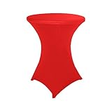 30 inch Highboy Cocktail Round Fitted Stretch Spandex Table Cover Cloth for Party Wedding Red HAORUI