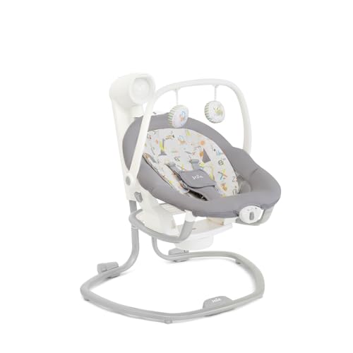 Joie Miso 2-in-1 Baby Swing & Rocker Dual Motion Swing & Portable Rocker with 6 Speed Settings Soothing Vibration and 3 Recline Positions Softglow Dimmable Light (Natures Alphabet)