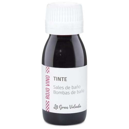 Tinte Líquido Rojo Vino para Sales y Bombas de Baño | Colorante Intenso en Frasco con Gotero. Aromatiza y da color a tus baños de forma rápida y sencilla. | 75 ml