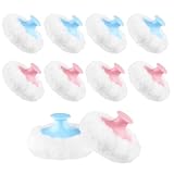 10 Pcs Baby Powder Puff Large Fluffy Powder Puff Body Cosmetic Soft Sponges with Handle for Powder Foundation Body Face (Blue+Pink)