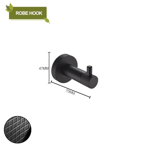 Ensemble d'accessoires de salle de bain en acier inoxydable noir mat durable
