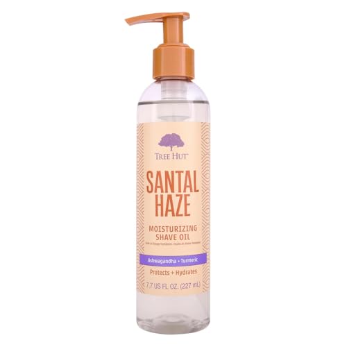 Image of Tree Hut Santal Haze Moisturizing Shave Oil, Gel-to-Oil Formula, Ultra Hydrating Barrier for a Close, Smooth Shave, For All Skin Types, 7.7 fl oz