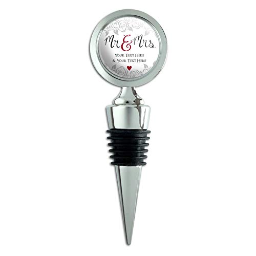 Personalized Custom 2 Lines Mr and Mrs Wedding Wine Bottle Stopper
