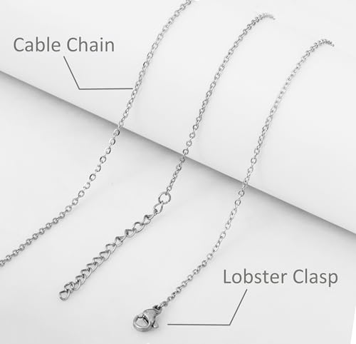AOLO Dream Name Necklace Silver Stainless Steel Initial Pendant Nameplate Mother Day Jewelry for Womens - Thumbnail 5