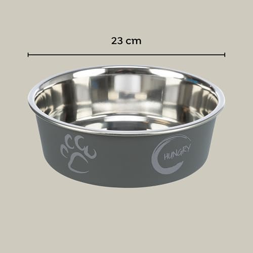 TRIXIE Edelstahl-Napf mit Kunststoffmantel - Fassungsvermögen 2,2 Liter - ø 23 cm - 8 cm hoch - diverse Farbe - zufällige Auswahl - 1 Stück - 25245