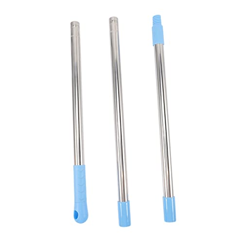 Outanaya 1set Stainless Steel Replacement Mop Rods Section Detachable Broom Rods for Floor Cleaning Design Threaded Connection Easy to Install for Hard Reach Areas