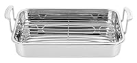 Scanpan STS Stainless Steel Roasting Pan with Rack 42 x 26 cm, Oven Safe, Dishwasher Safe