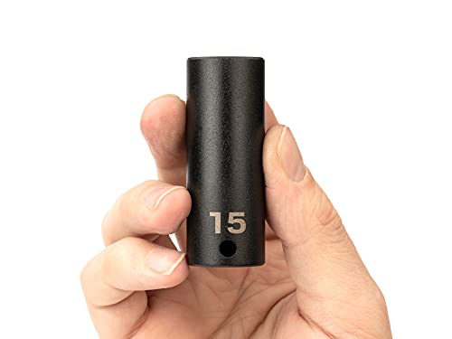 Image of TEKTON 3 /8 Inch Drive x 15 mm Deep 6-Point Impact Socket | SID13115