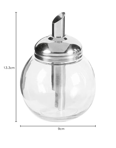 APS 40490 Zuckerdosierer, Ø 8,5 cm, Höhe 12 cm, 150 ml, Behälter aus Glas, Schraubdeckel aus Edelstahl