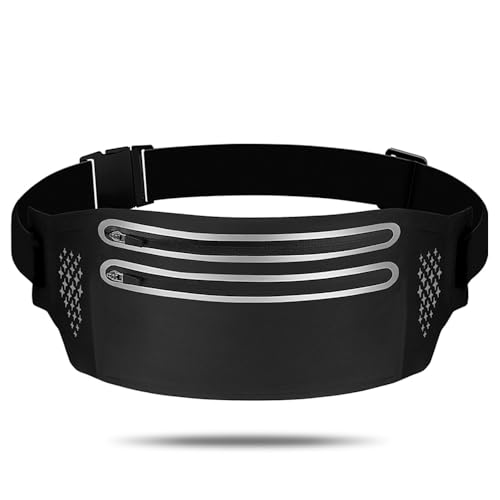Running Belt for Women Men,Running Phone Holder with Waterproof Adjustable Elastic Strap, Lightweight Large Capacity Bumbag for Running and Outdoor Activities