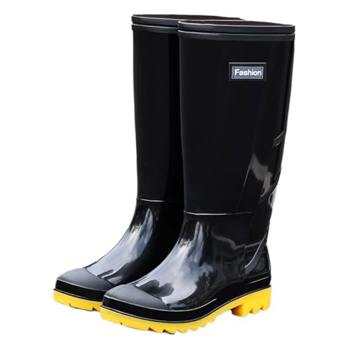 Camo Rain Tall Boots for Men Boat Fishing Waterproof Rubber Booties Lightweight Breathable Wide Width Non-slip Sole Comfort Wear Mud Walking Garden Shoes Hiking Camping