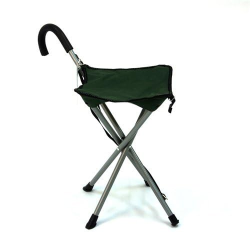 Folding cane chair - Walking stick with stool - Thumbnail 3