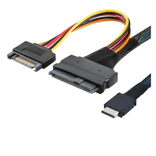 Cable PCIE Oculink SFF 8611 4I a U.2 S-AS SFF 8639 50cm miniatura 4