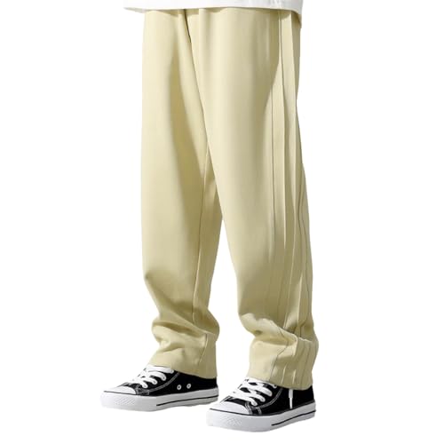 Pantalones deportivos rectos de niña con ajuste holgado y cintura elástica