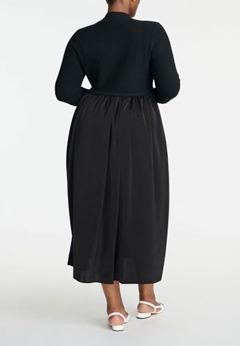 ELOQUII Elements Women's Plus Size Mockneck Twofer Midi Dress2