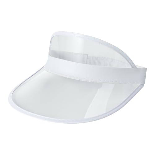 Sun Visor Hat Women Men Clear Plastic Poker Visors Tennis Beach Sport Sunshade Hat Bicycle Sunhat Headwear (Transparent ONE Size)